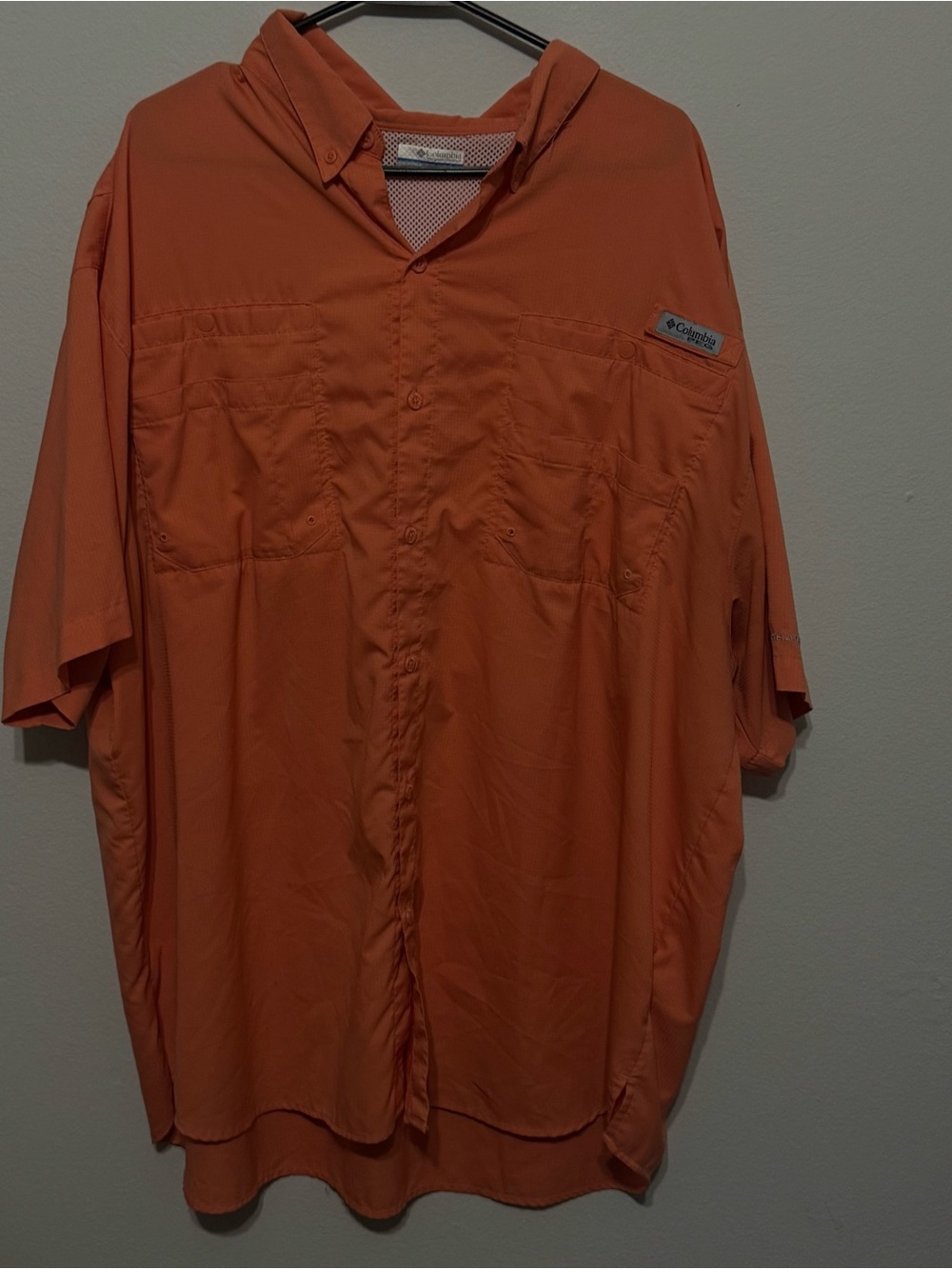 Columbia Short-Sleeve Button Front Shirt - Rust Orange